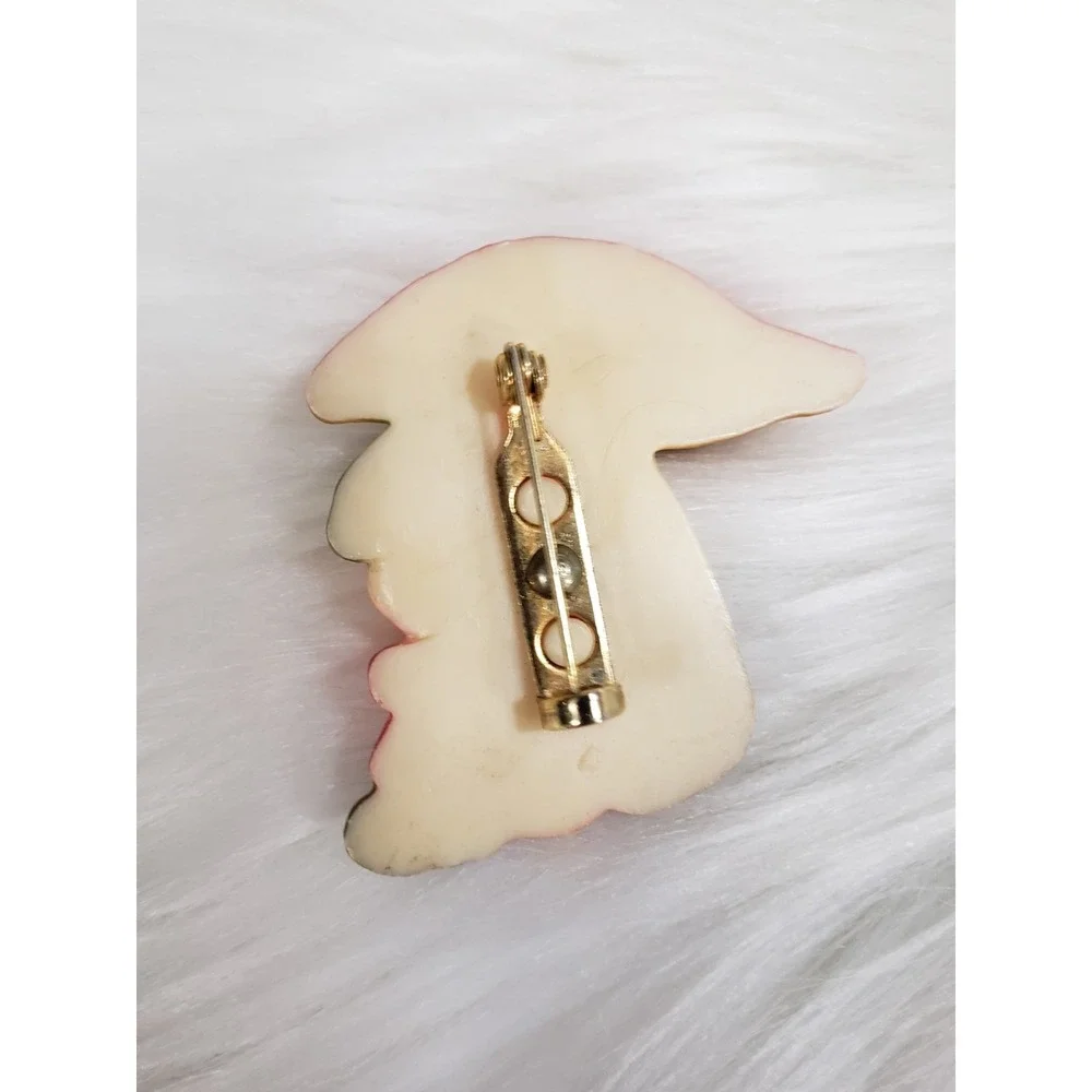 Hallmark PIN Vintage PIXIE ELF Sitting Under‎ MUSHROOM Brooch 1978 RARE Mod 70s